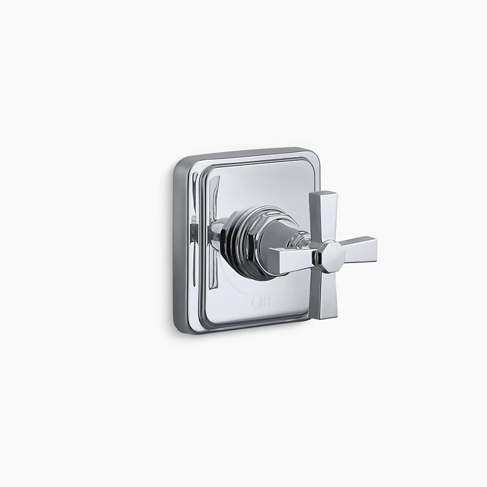 kohler Pinstripe® PureMasterShower® volume control valve trim with cross handle