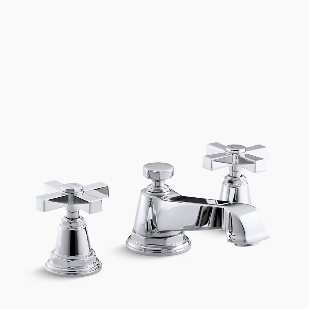 kohler Pinstripe® PureWidespread bathroom sink faucet with Cross handles 1.2 gpm