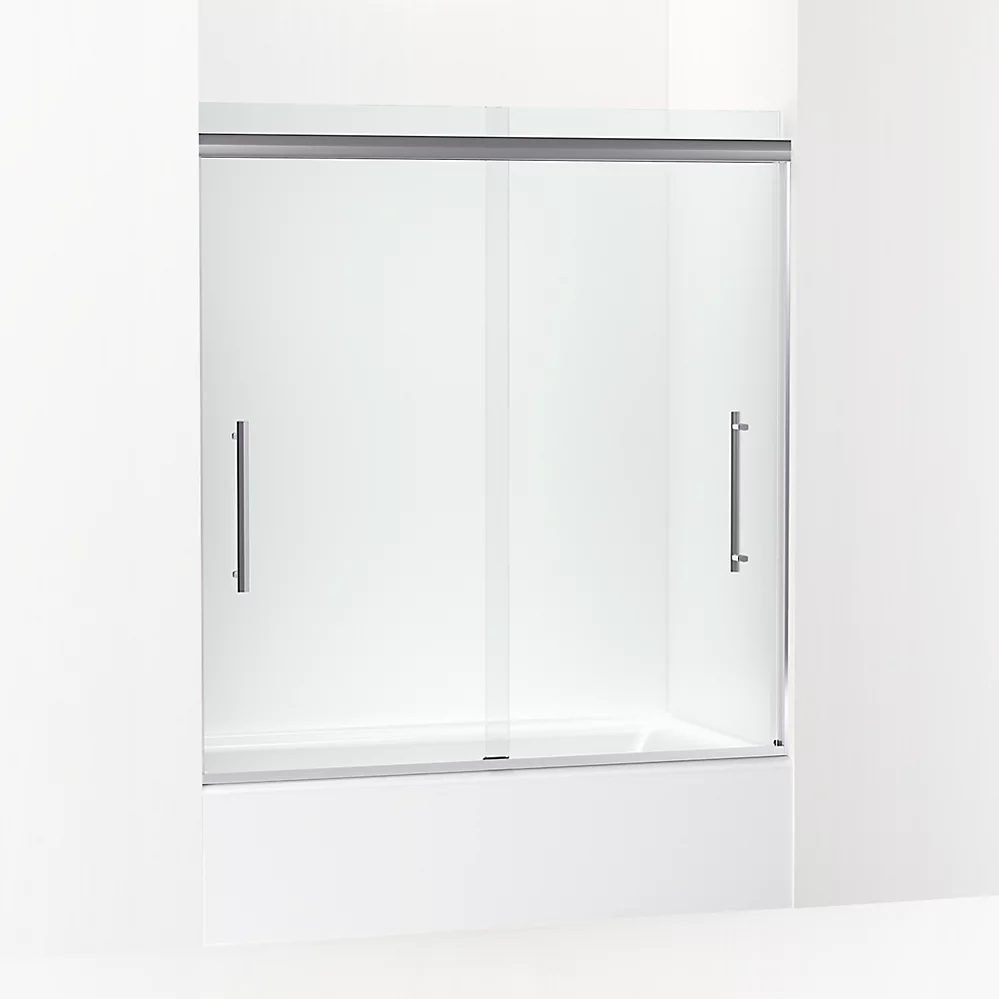 kohler Pleat®63-9/16" H sliding bath door with 5/16"-thick glass