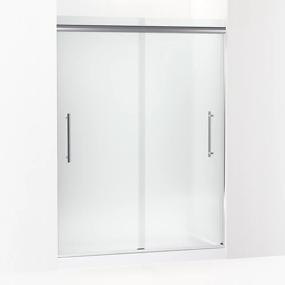 kohler Pleat®Frameless sliding shower door 79-1/16" H x 54-5/8 - 59-5/8" W with 5/16" thick Frosted glass