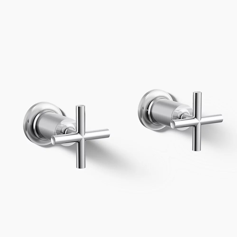kohler Purist®Deck- or wall-mount bath faucet handle trim with cross design kohler Purist®Deck- or wall-mount bath faucet handle trim with cross design