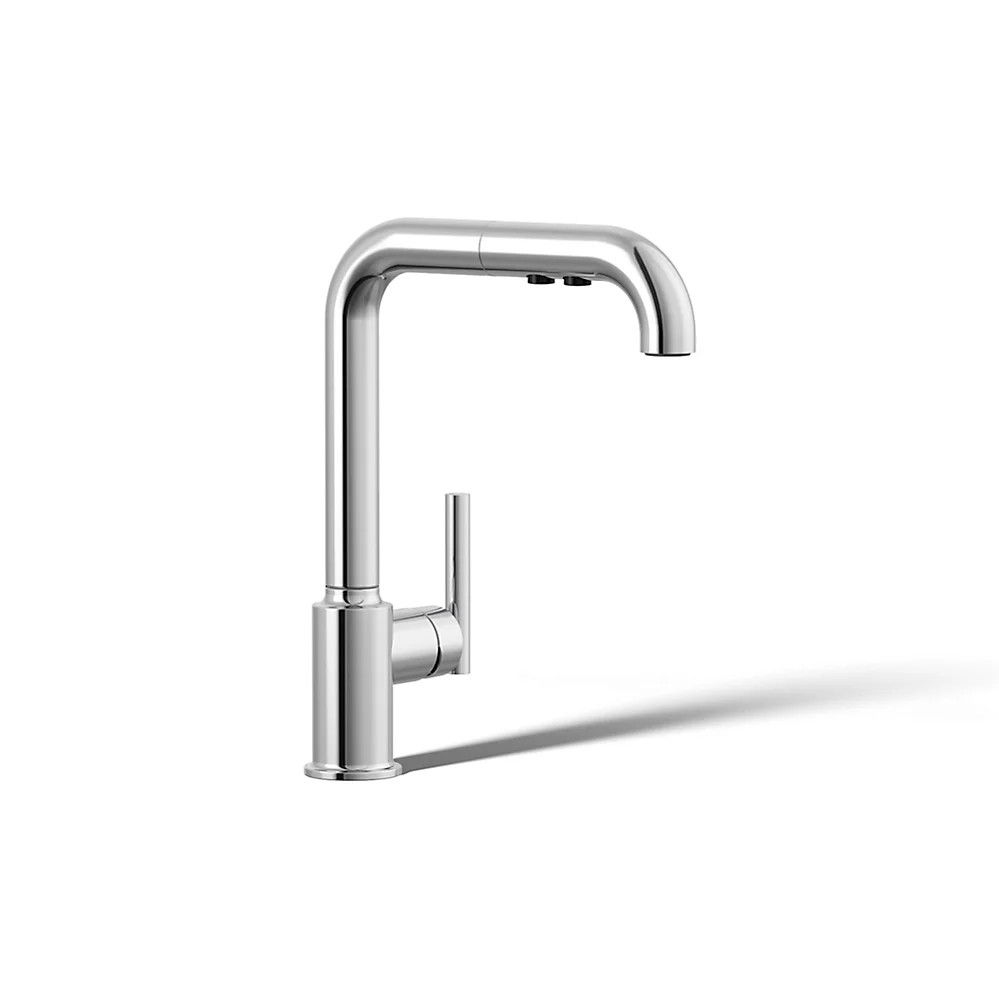 kohler Purist®Pull-out kitchen sink faucet with three-function sprayhead