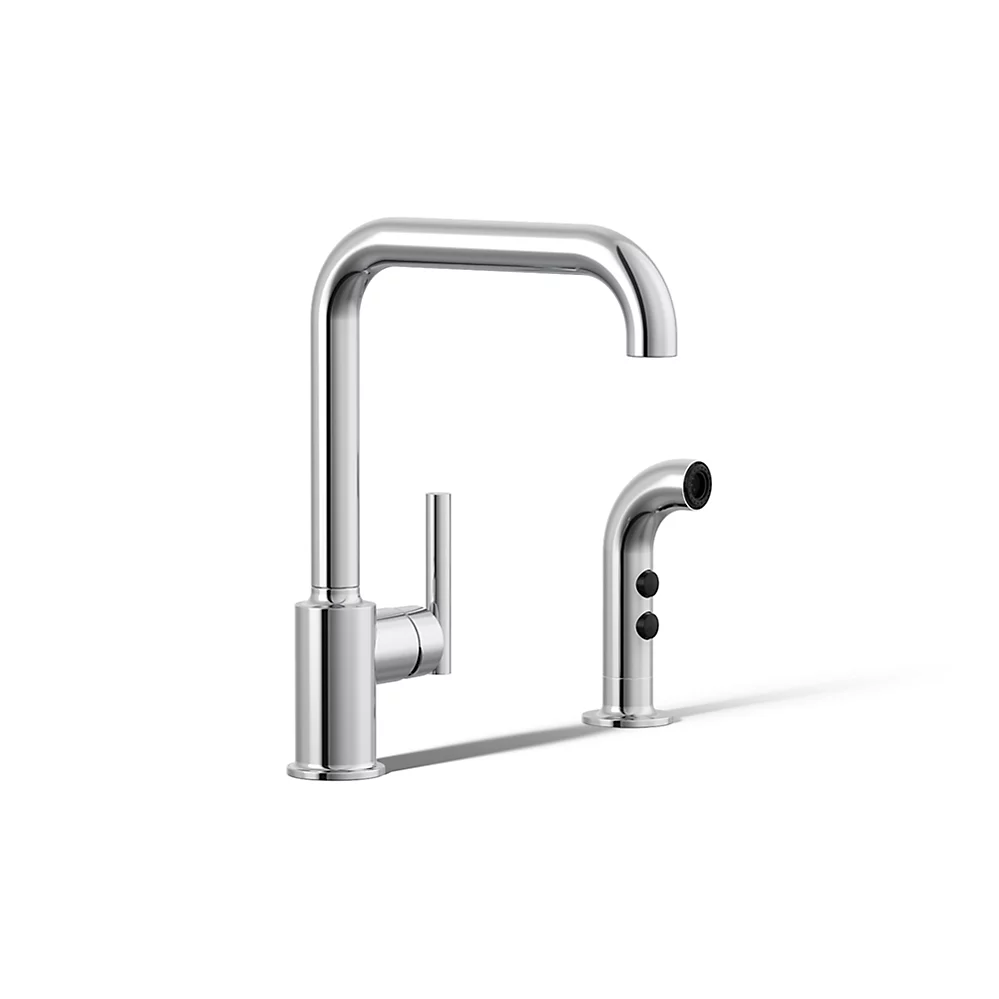 kohler Purist®Single-handle kitchen sink faucet with side sprayer