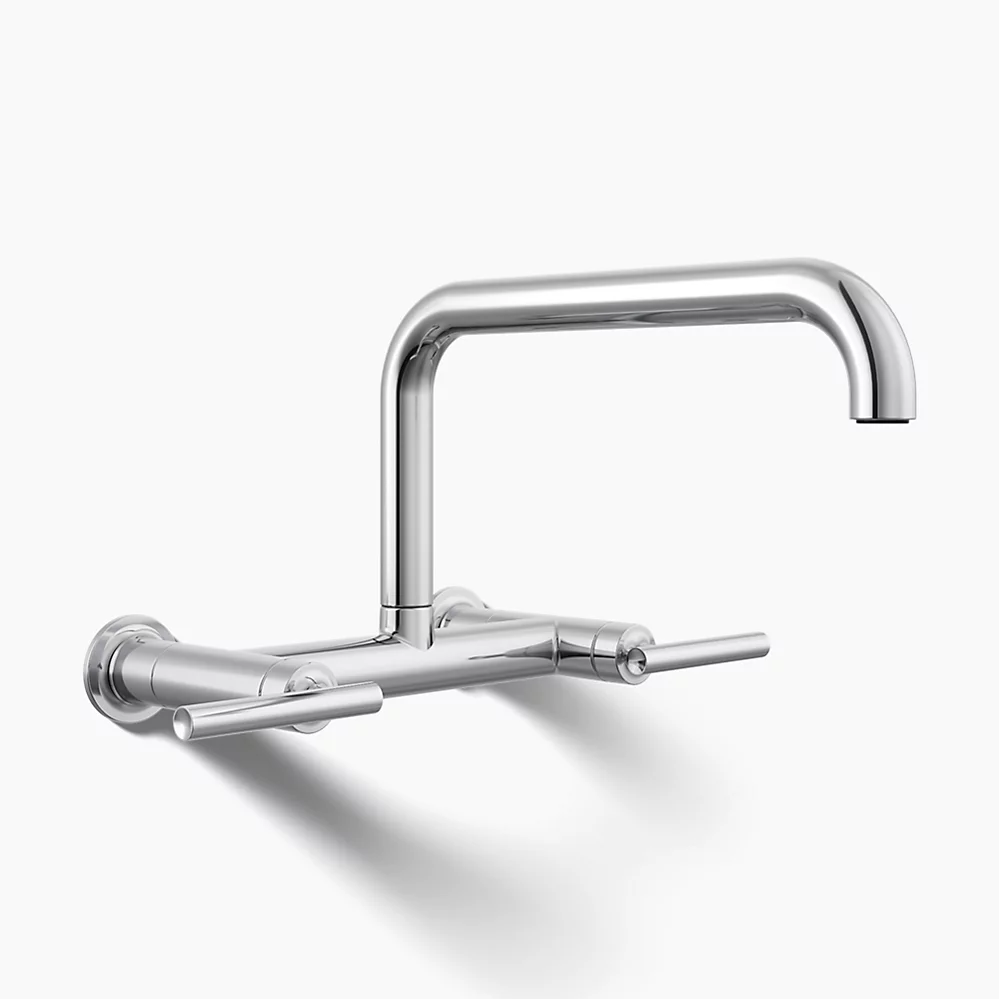 kohler Purist®Two-hole wall-mount bridge kitchen sink faucet