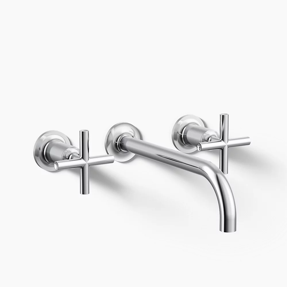 kohler Purist®Wall-mount bathroom sink faucet trim with Cross handles 1.2 gpm