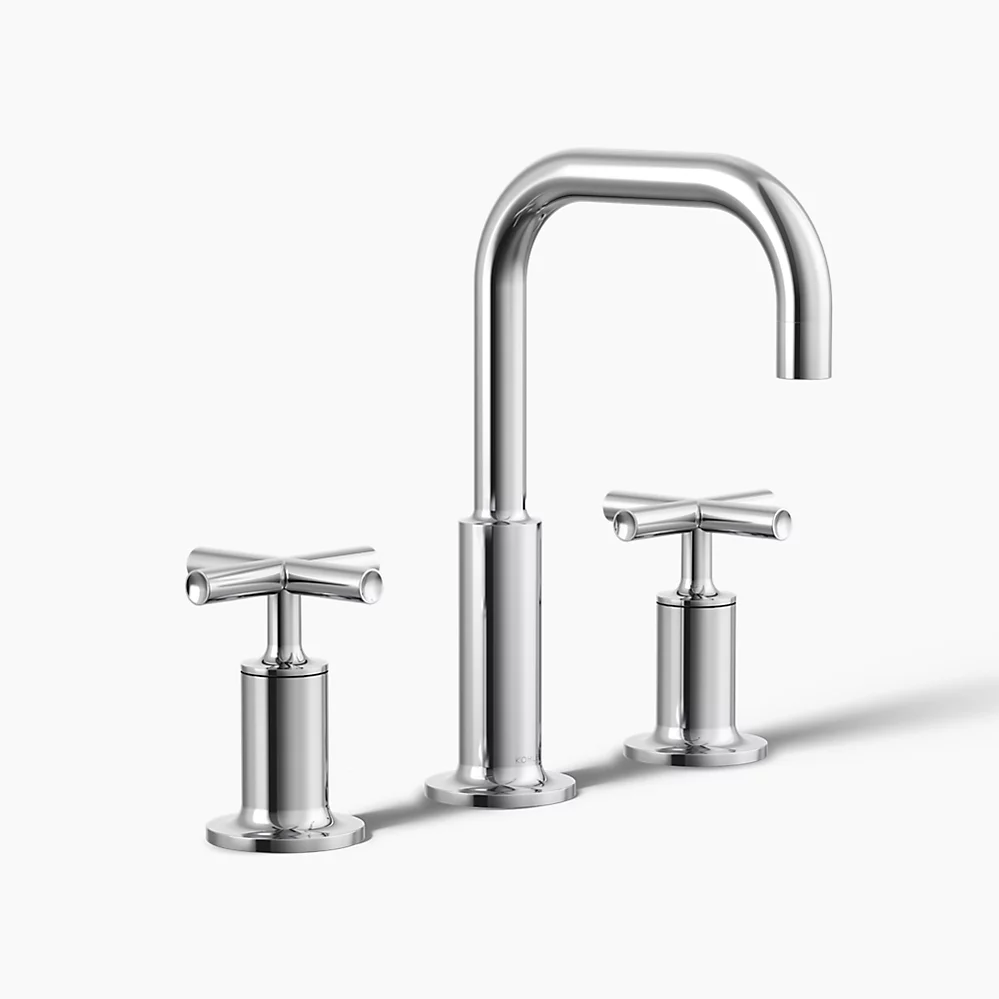 kohler Purist®Widespread bathroom sink faucet with Cross handles 1.2 gpm