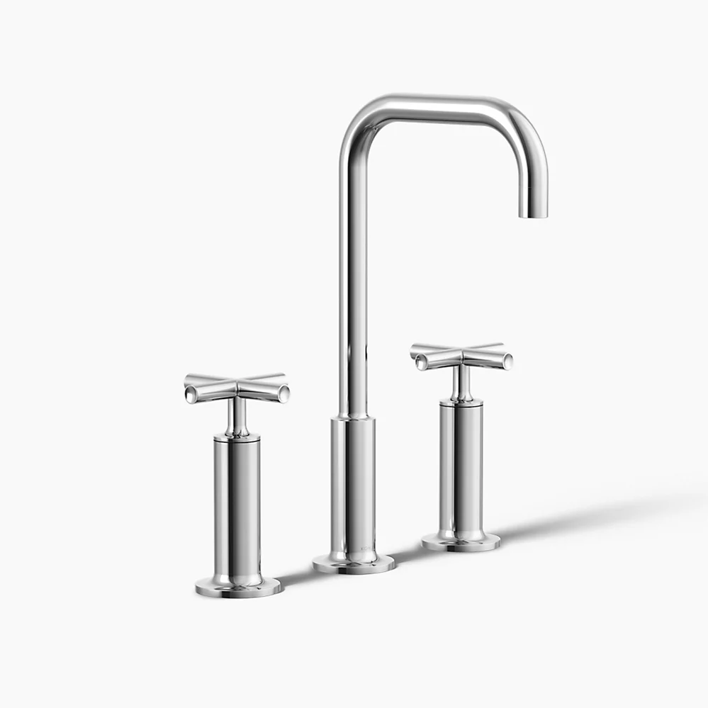kohler Purist®Widespread bathroom sink faucet with Cross handles 1.2 gpm