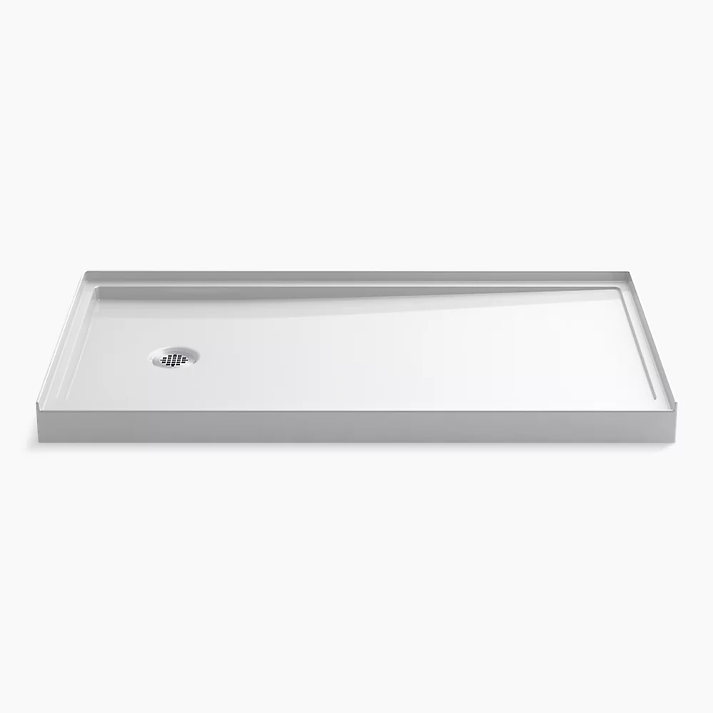 kohler Rely®60" x 32" alcove shower base left drain