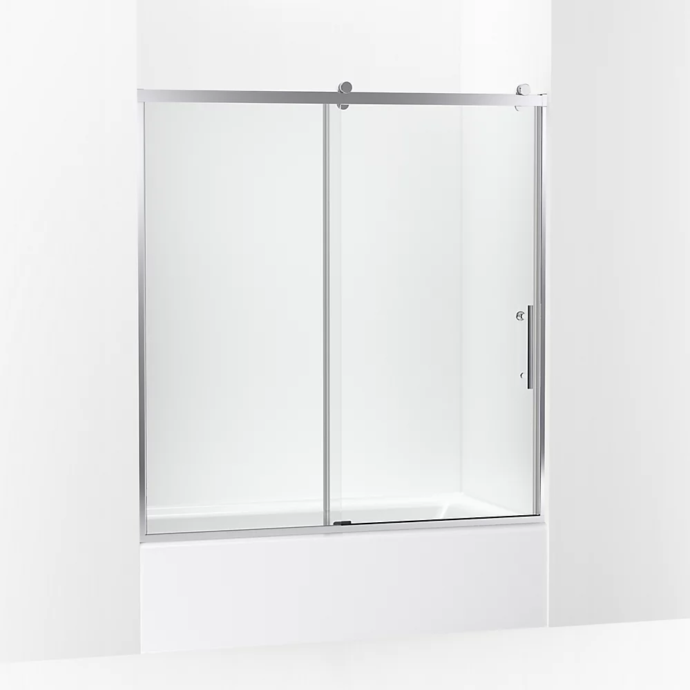 kohler Rely®62-1/2" H sliding bath door with 3/8"-thick glass