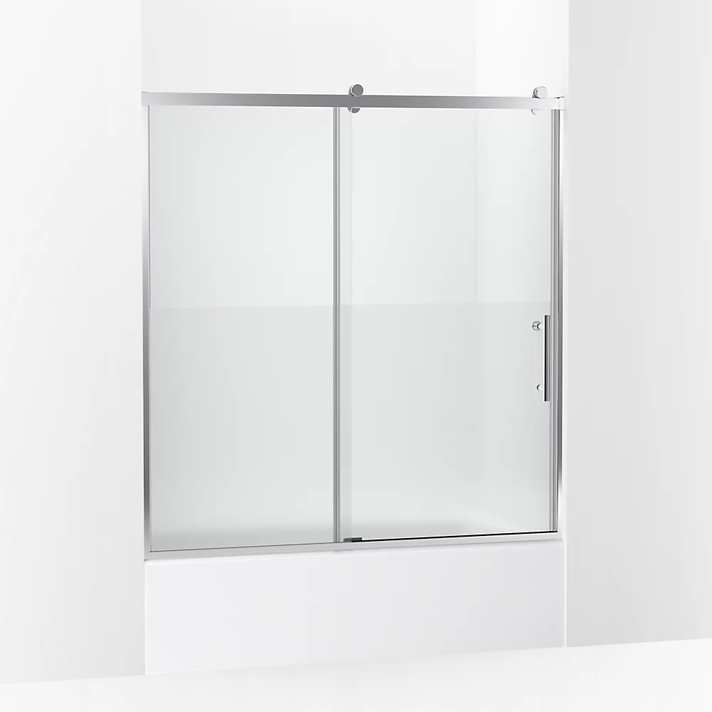 kohler Rely®62-1/2" H sliding bath door with 3/8"-thick glass