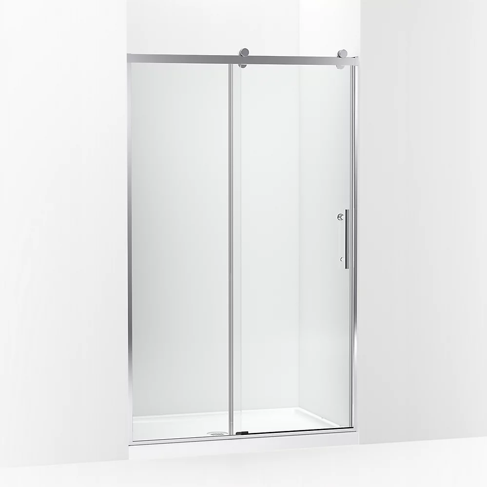 kohler Rely®77" H sliding shower door with 3/8"-thick glass