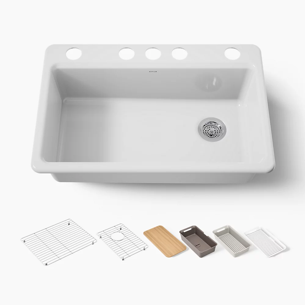 kohler Riverby®33" undermount single-bowl workstation kitchen sink