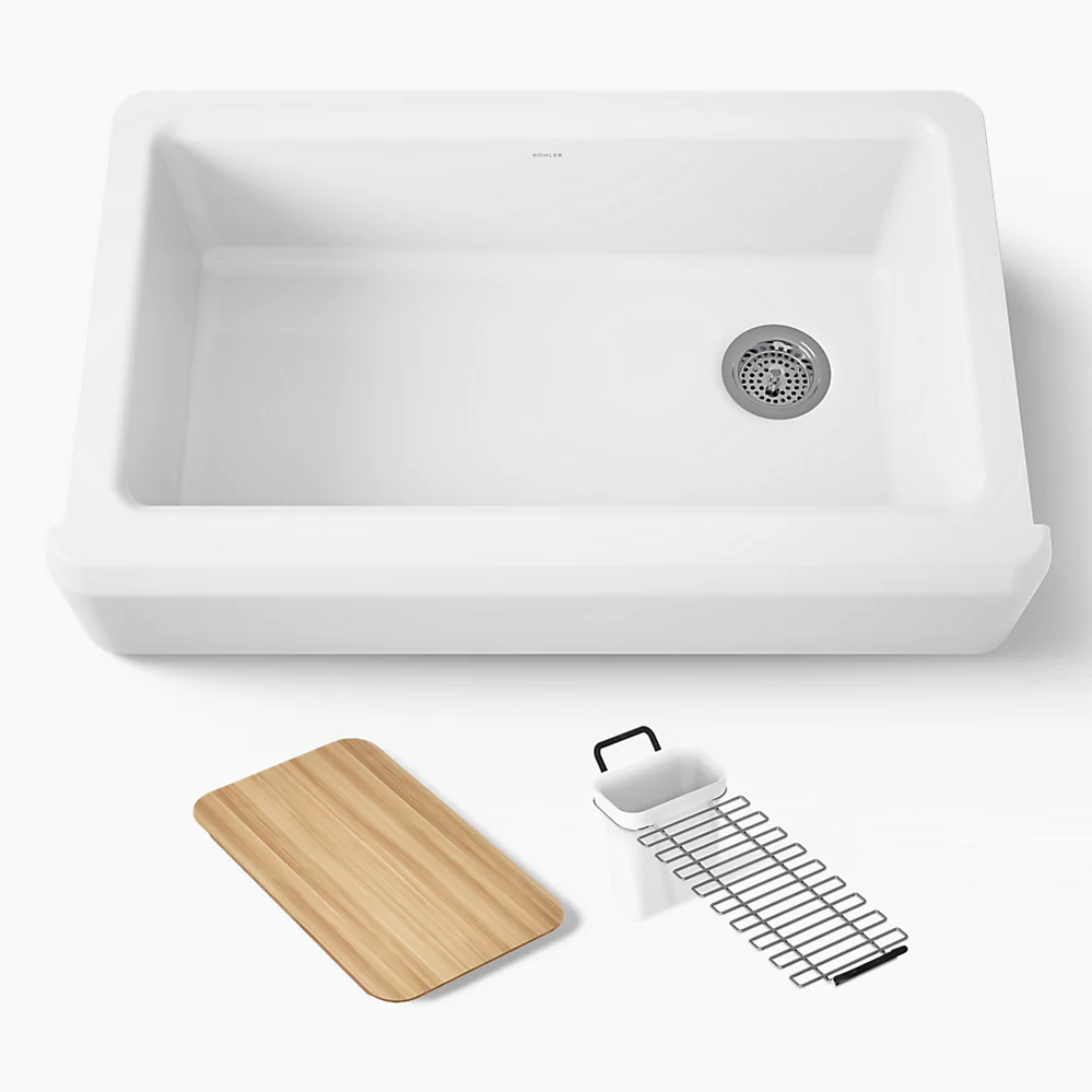 kohler Riverby®35-3/4" undermount single-bowl farmhouse workstation kitchen sink