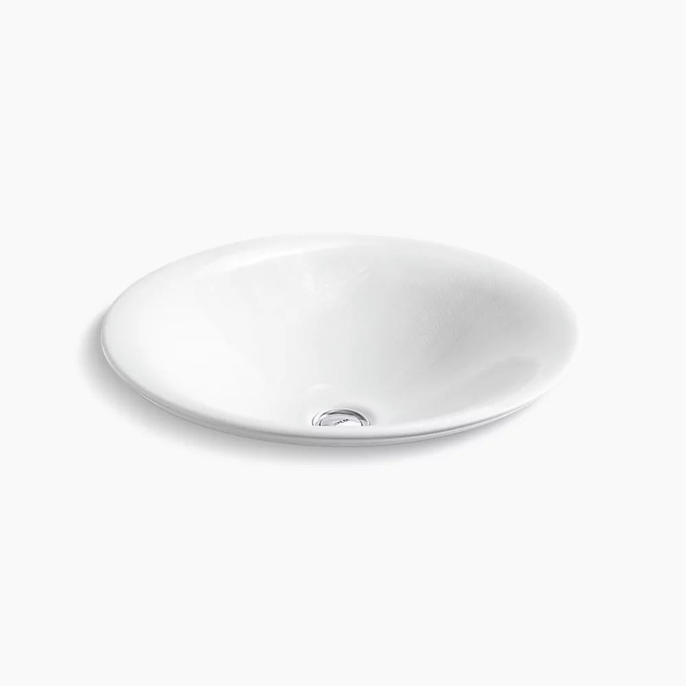 kohler Sartorial™ Herringbone Carillon®17-1/2" round drop-in bathroom sink no overflow