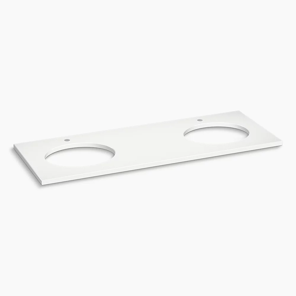 kohler Silestone® quartz 61" vanity top with double oval cutouts