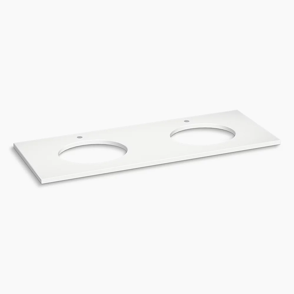kohler Silestone® quartz 61" vanity top with double oval cutouts