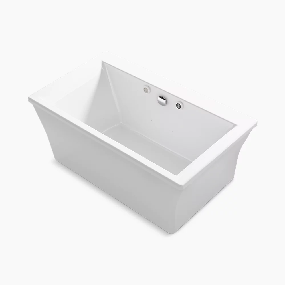 kohler Stargaze®60" x 34" freestanding Heated BubbleMassage™ air bath with Bask® heated surface and fluted shroud