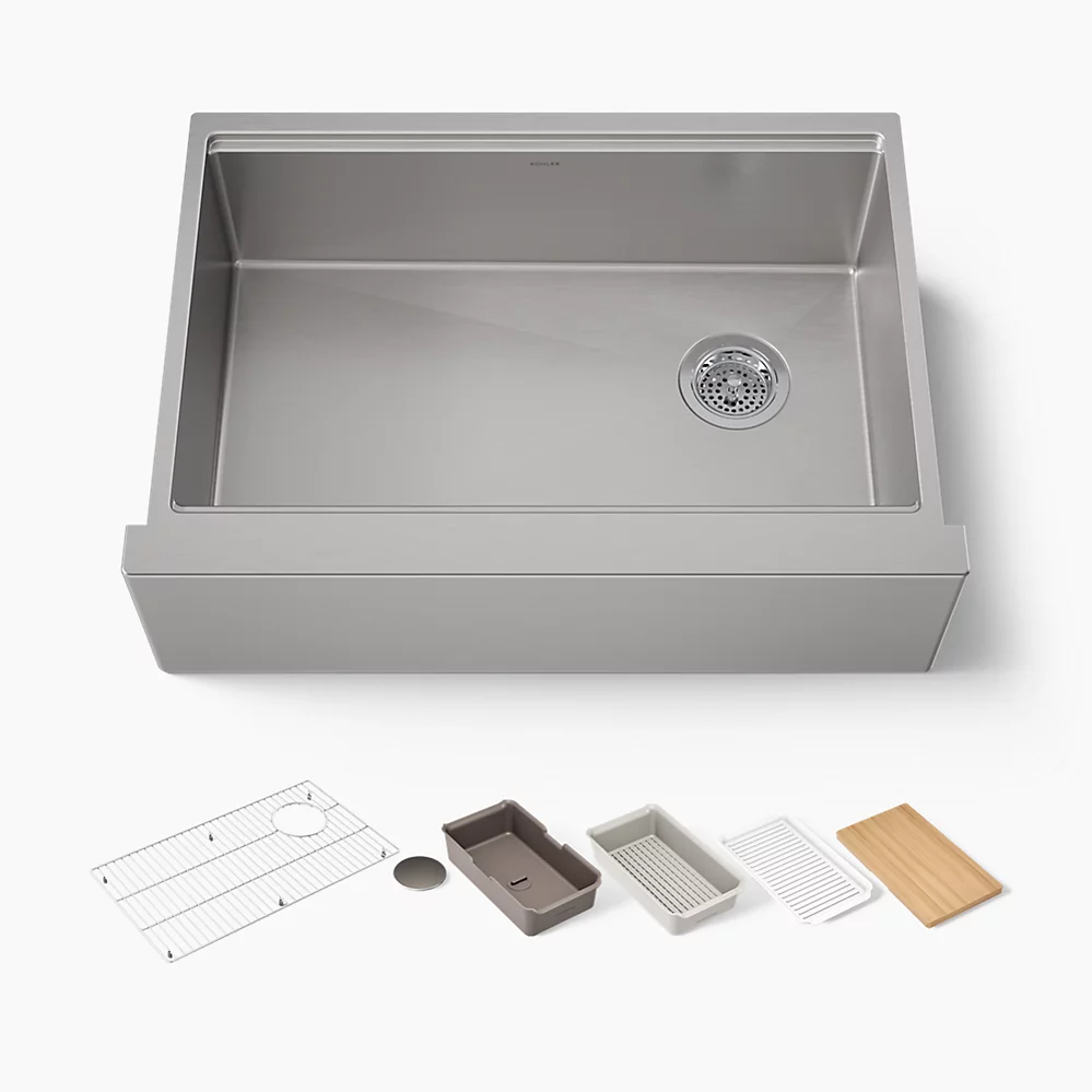 kohler Strive®29-1/2" undermount single-bowl farmhouse workstation kitchen sink