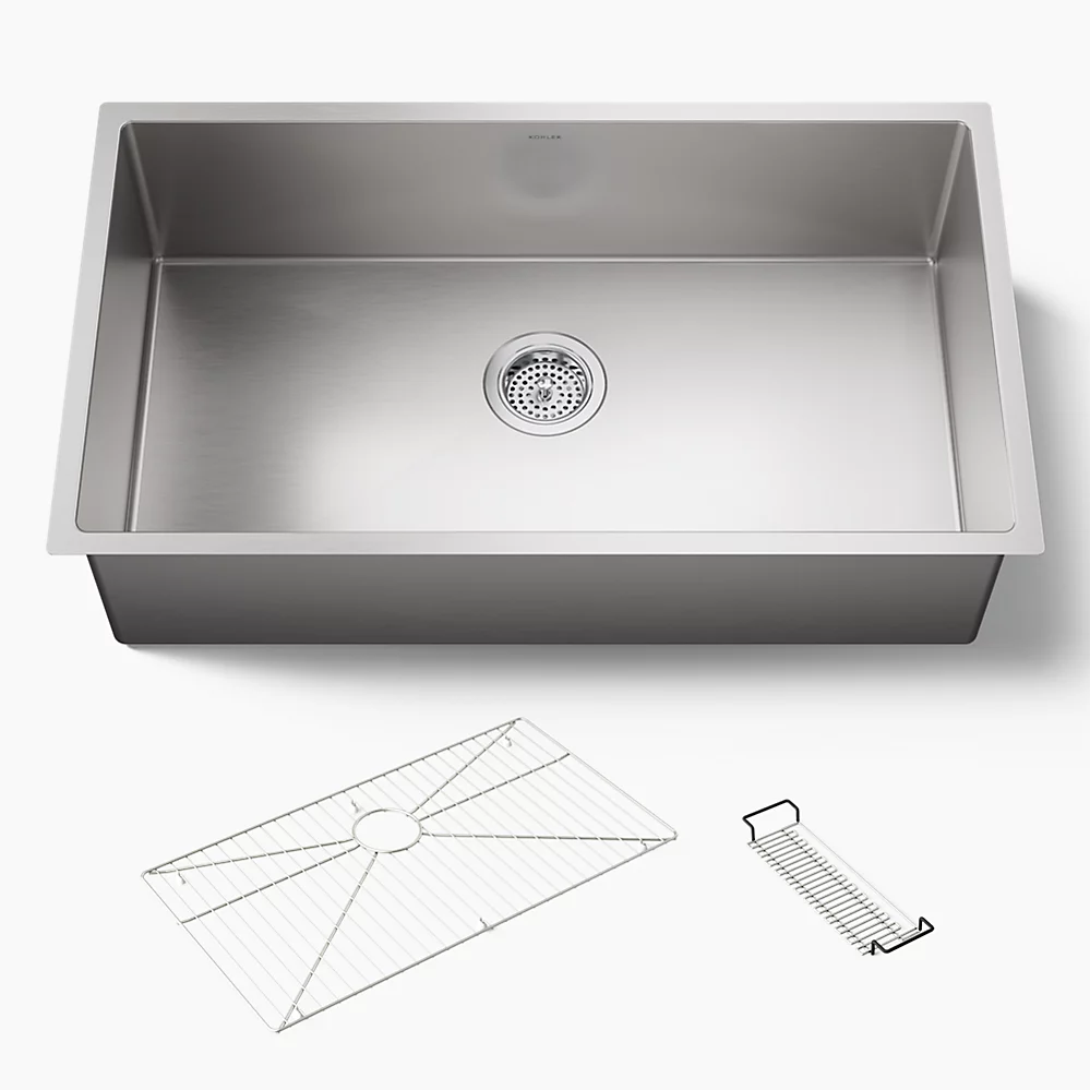 kohler Strive®32" undermount single-bowl kitchen sink with accessories