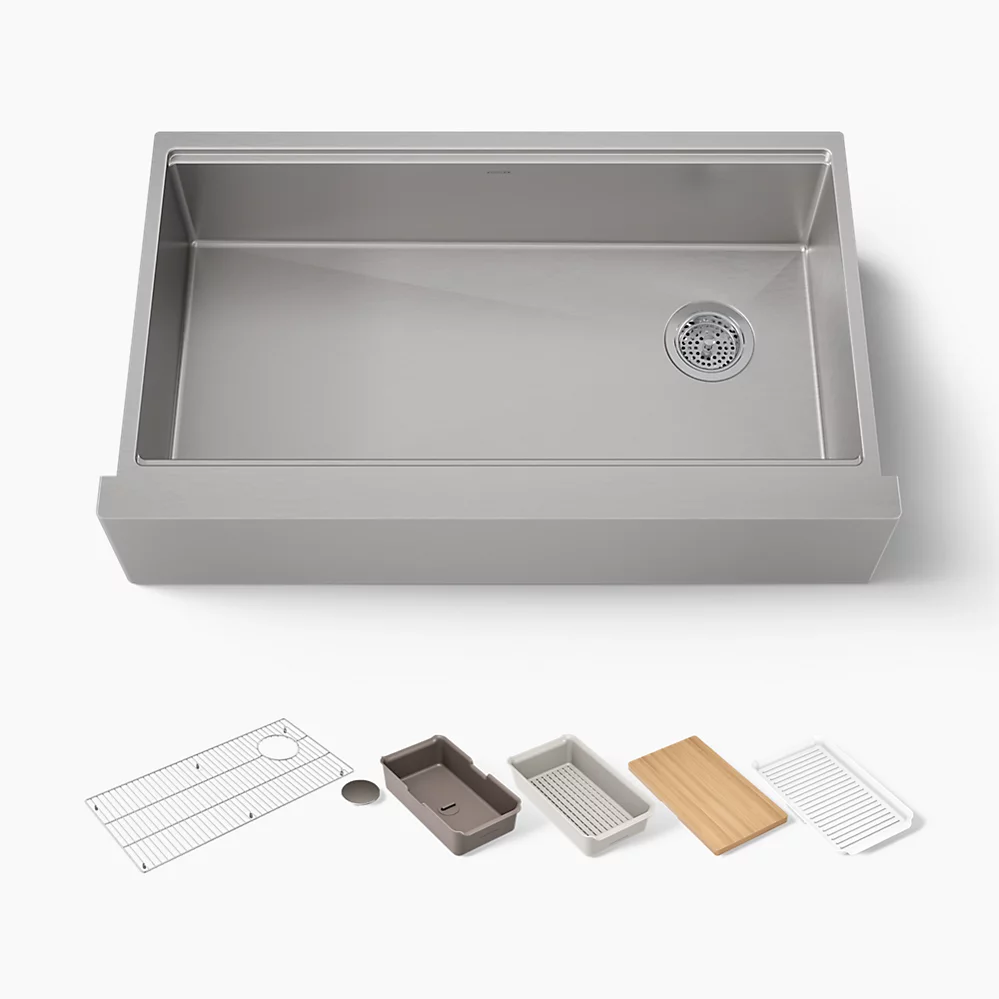 kohler Strive®35-1/2" undermount single-bowl farmhouse workstation kitchen sink