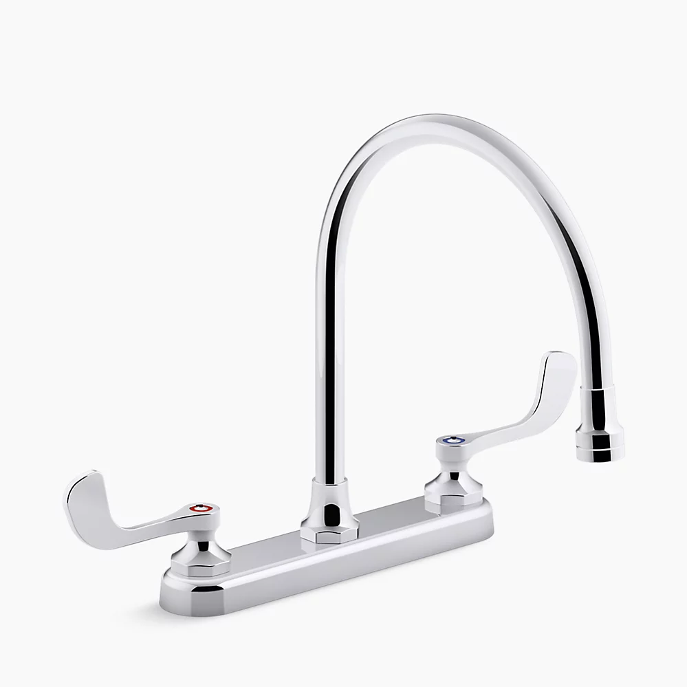 kohler Triton® Bowe®1.5 gpm kitchen sink faucet with 9-5/16" gooseneck spout aerated flow and wristblade handles