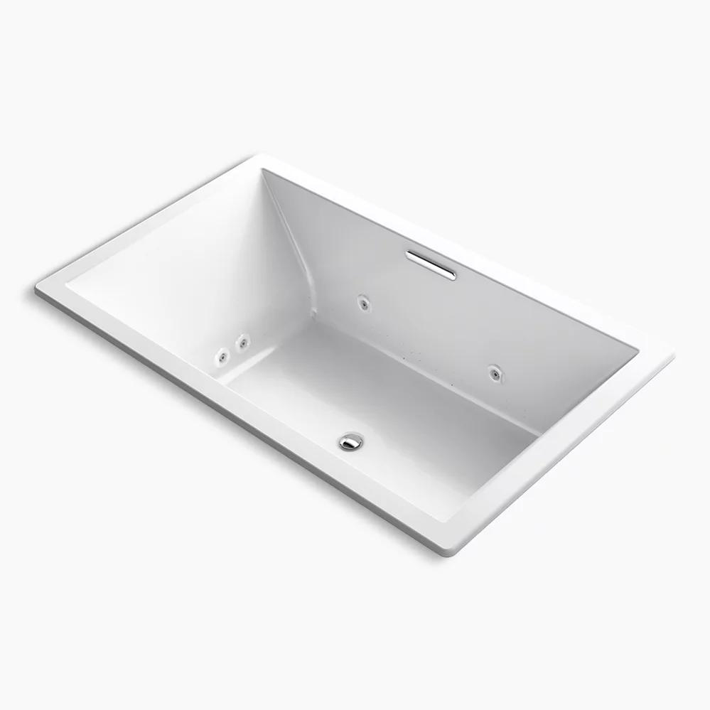 kohler Underscore®72" x 42" drop-in Heated BubbleMassage™ air bath with whirlpool
