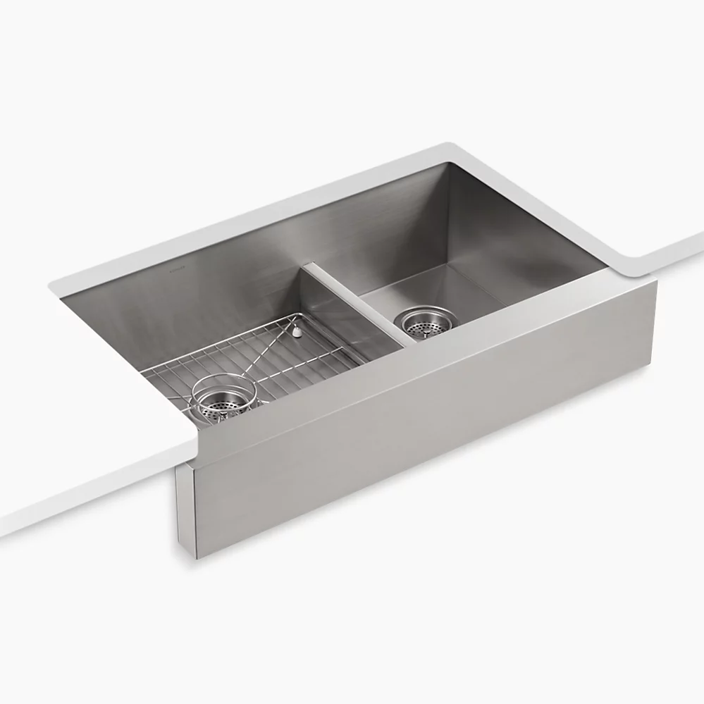kohler Vault™Smart Divide® 35-1/2" undermount double-bowl farmhouse kitchen sink