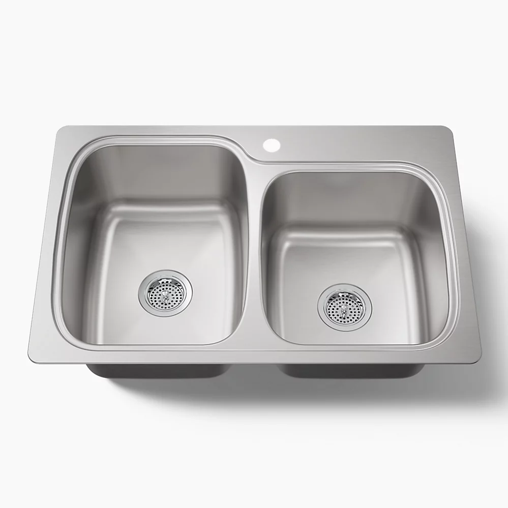 kohler Verse™33" top-/undermount double-bowl kitchen sink