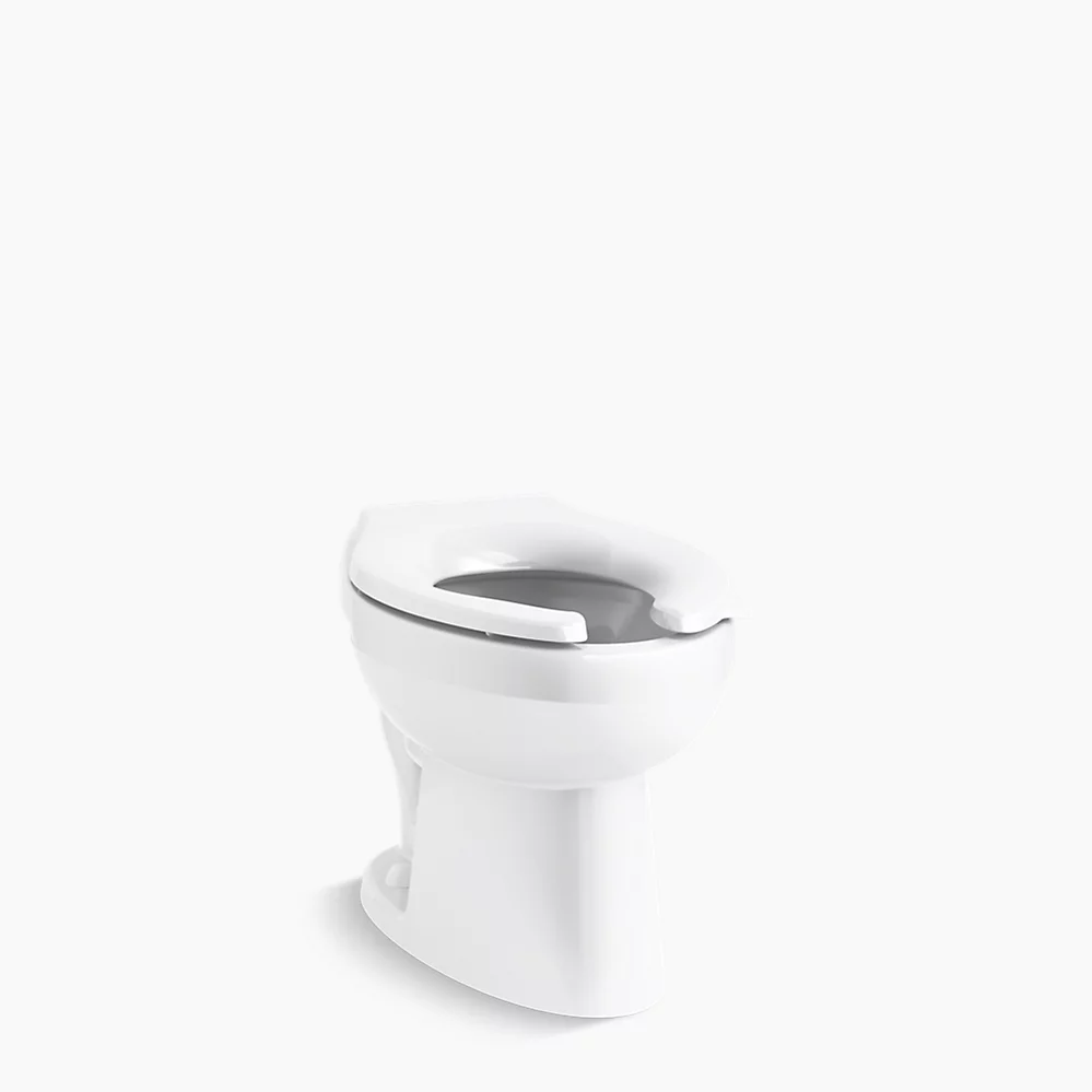 kohler Wellcomme™ UltraFloor-mount rear spud flushometer bowl