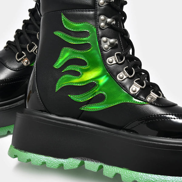 Koi Footwear CHA CHA CHA Hologram Flame Boots