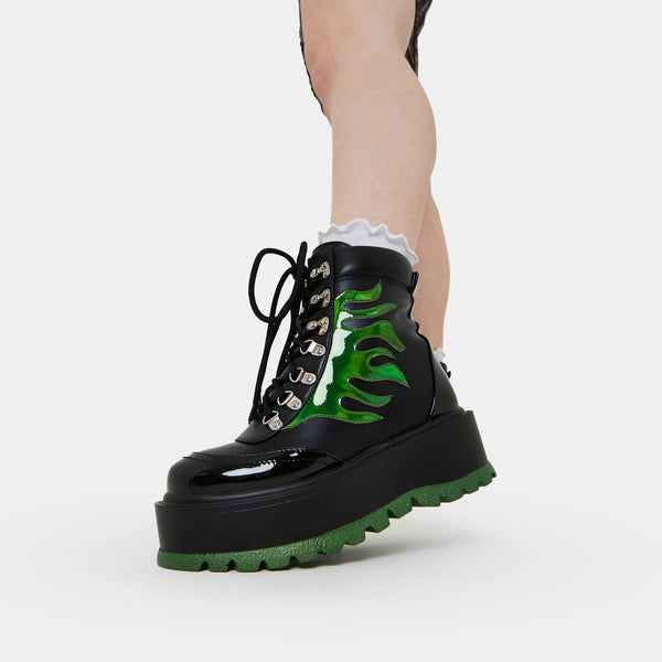 Koi Footwear CHA CHA CHA Hologram Flame Boots