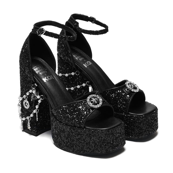 Koi Footwear Frank N Furter Charm Heels - Black