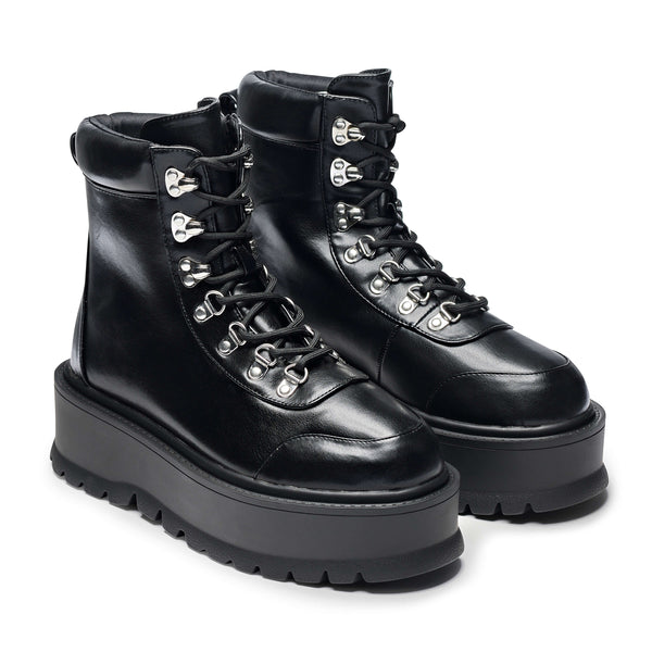 Koi Footwear HYDRA All Black Matrix Platform Boots