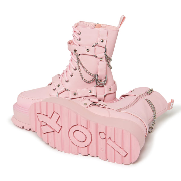 Koi Footwear Yami Pastel Pink Platform Boots