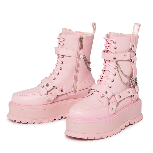 Koi Footwear Yami Pastel Pink Platform Boots