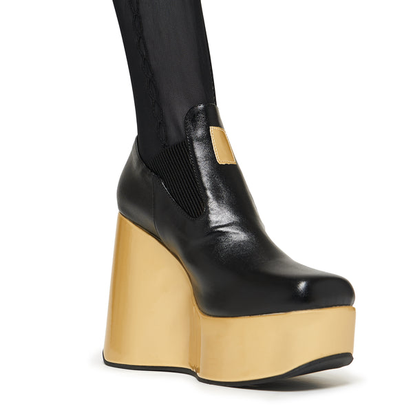 Koi Footwear Megurine Luka Platform Fishnet Boots - Black