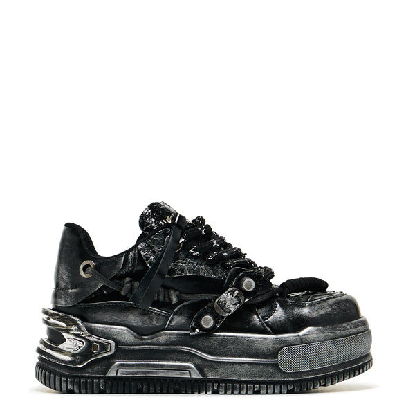 koi footwear Metamorphosis Distressed Platform Trainers - Charcoal