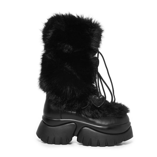 koi footwear Midnight Sasquatch Fluffy Snow Boots - Black