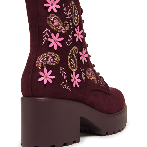 Koi Footwear Moonlit Ember Suede Lace Up Boots- Brown