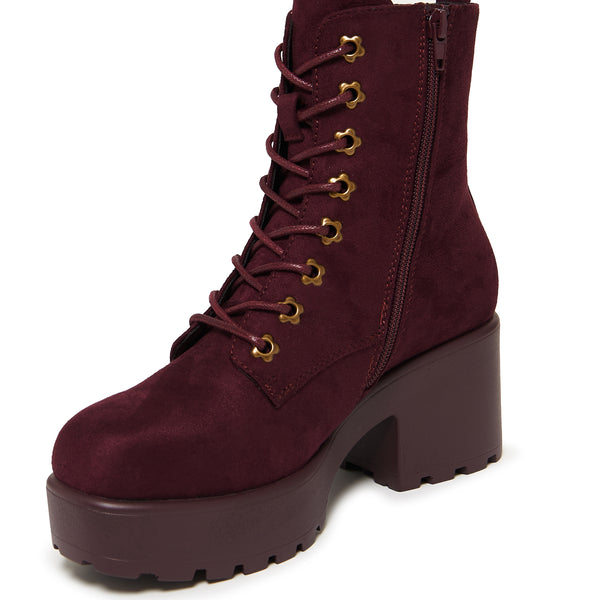 Koi Footwear Moonlit Ember Suede Lace Up Boots- Brown