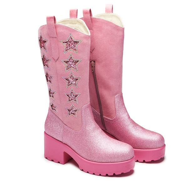Koi Footwear Pastel Supernova Chunky Cowboy Boots - Pink