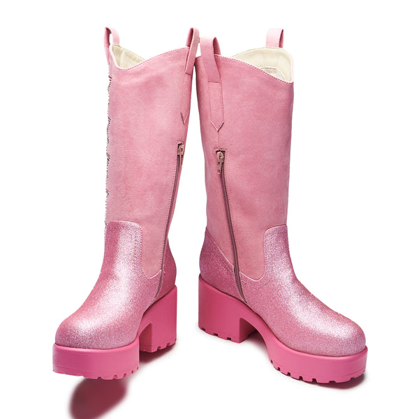 Koi Footwear Pastel Supernova Chunky Cowboy Boots - Pink