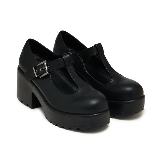 Koi Footwear SAI Black Mary Jane Shoes 'Faux Leather Edition'