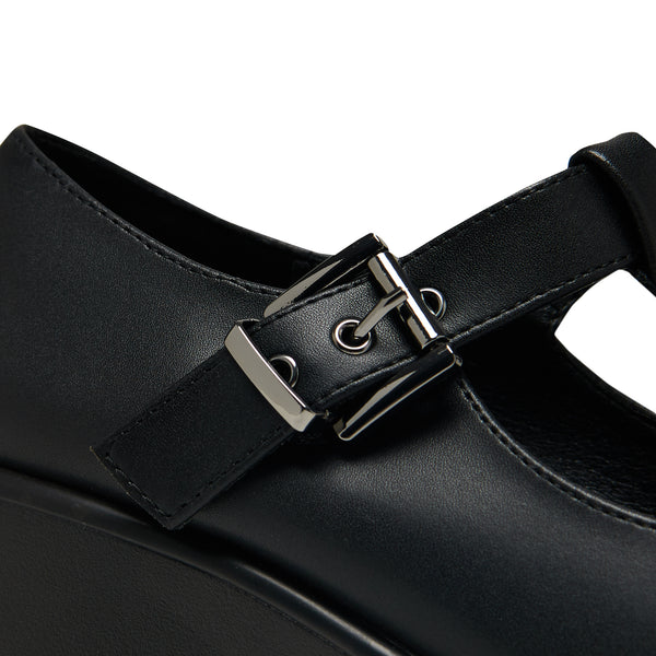 Koi Footwear SAI Black Mary Jane Shoes 'Faux Leather Edition'