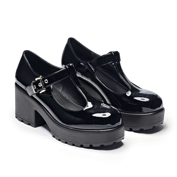 Koi Footwear SAI Black Mary Jane Shoes 'Patent Edition'