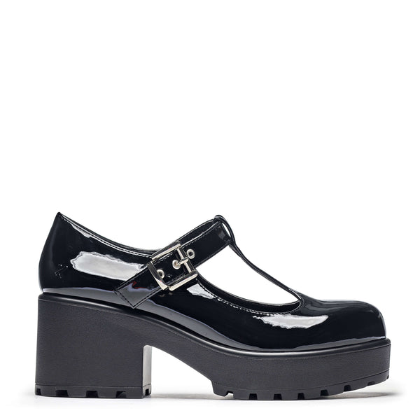 koi footwear SAI Black Mary Jane Shoes 'Patent Edition'