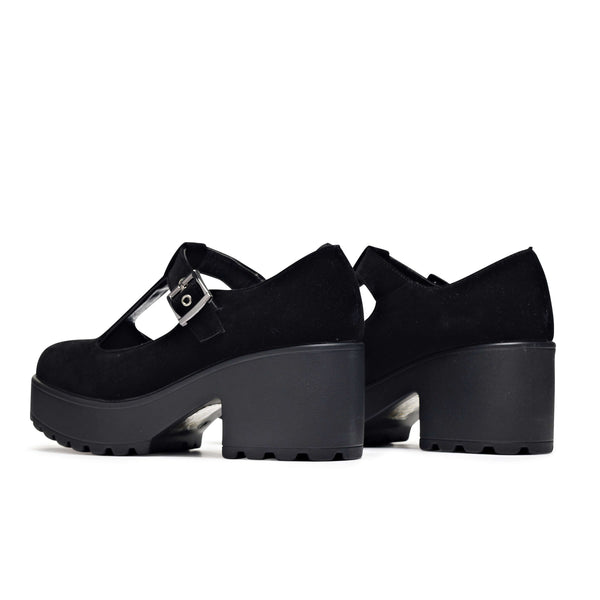 Koi Footwear Sai Black Mary Jane Shoes 'Suede Edition'