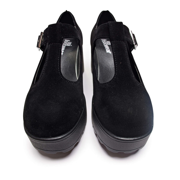 Koi Footwear Sai Black Mary Jane Shoes 'Suede Edition'