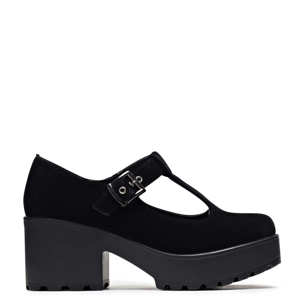koi footwear Sai Black Mary Jane Shoes 'Suede Edition'