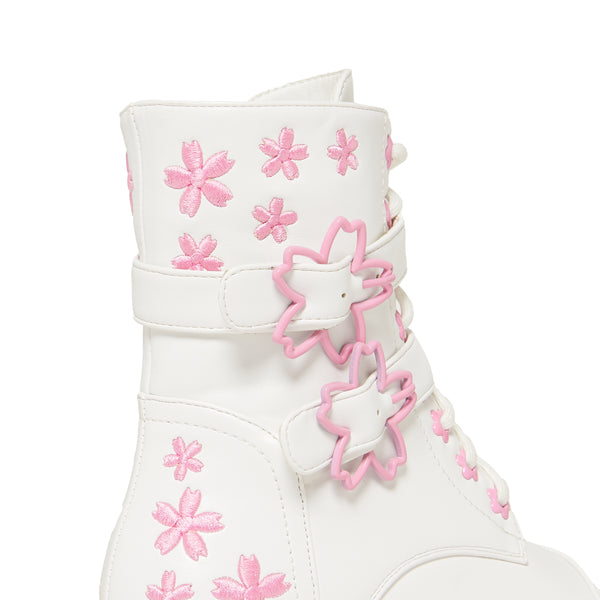 Koi Footwear Sakura Miku Cherry Blossom ‘Monster’ Boots - White